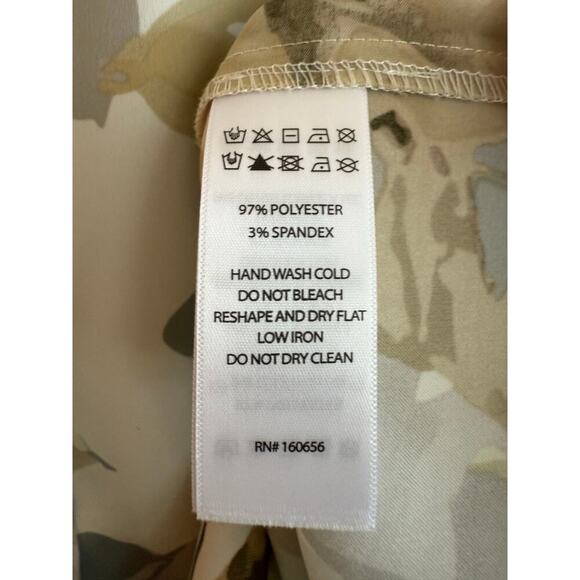 Rachel Zoe Short Sleeve Blouse Tie Front Tropical Floral size Large - Picture 4 of 5